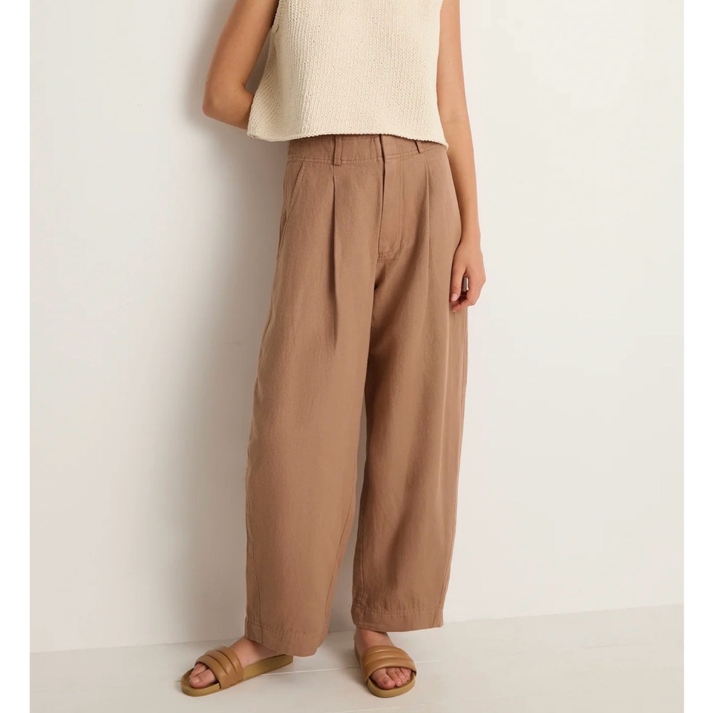 Apiece Apart Bari Crop Trouser In Deep Khaki Size 4P